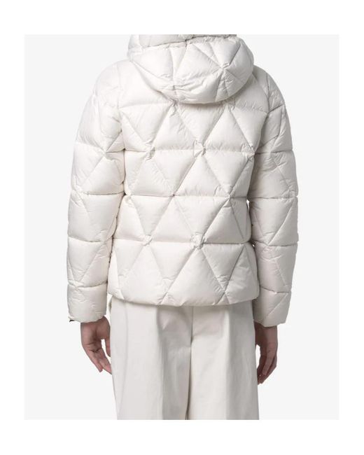 K-Way Gray Quilted Zip-Up Down Jacket