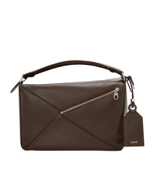 Loewe Brown Large Featherlight Puzzle Bag for men