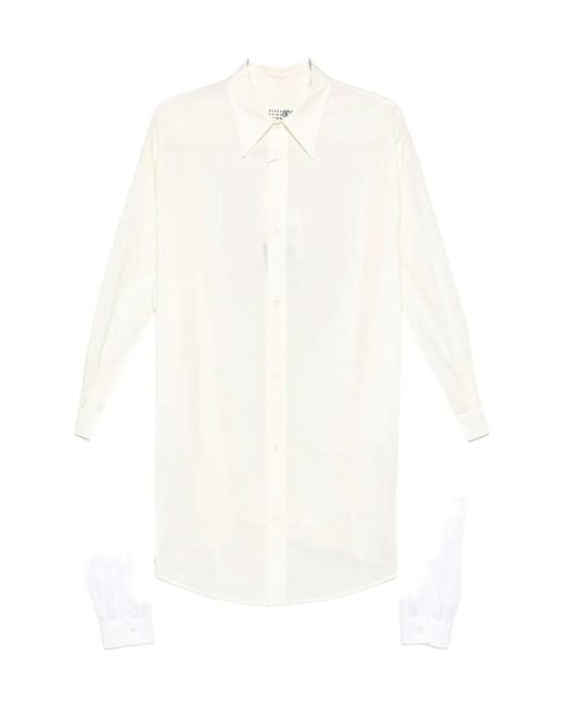 MM6 by Maison Margiela White Panelled Shirt