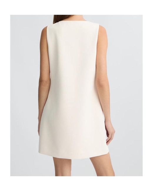 Liu Jo Natural Short Champagne-Coloured Dress With Bejewelled Embellishment