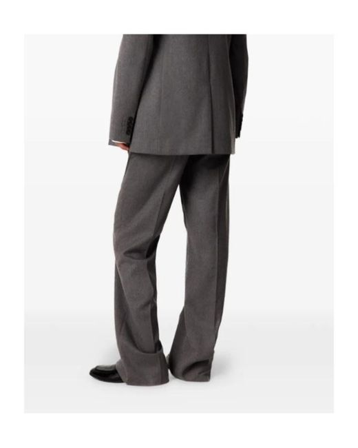 Stella McCartney Gray Button-Tab Pressed-Crease Trousers