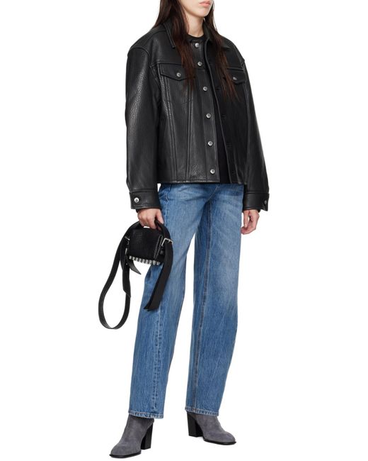 Alexander Wang Blue Blade Logo-Embroidered Balloon Jeans