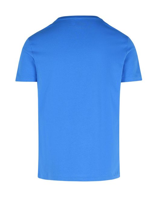 Polo Ralph Lauren Blue Logo Embroidered Crewneck T-Shirt for men