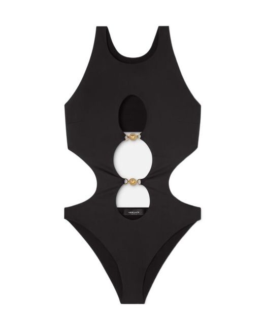 Versace Black Medusa Cut-Out Detailed One-Piece Swimsuit