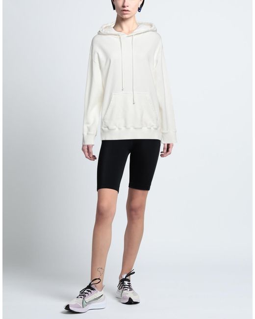 MM6 by Maison Margiela White Minimalist Solid Color Hoodie