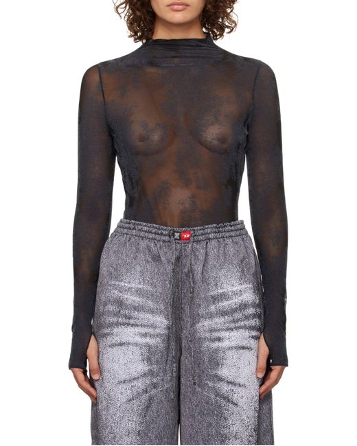 DIESEL Blue X Savage X Fenty Logo Plaque Long-Sleeved Top