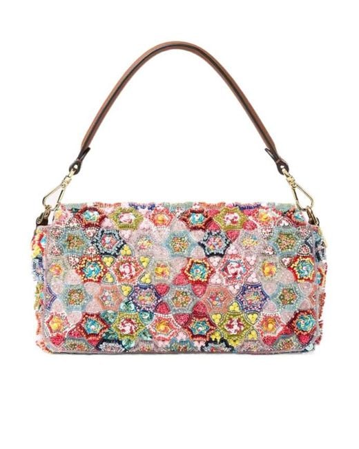 Fendi Multicolor Baguette Bead-Embellished Shoulder Bag