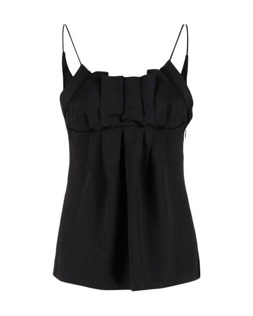 Jil Sander Black V-Back Vest Top