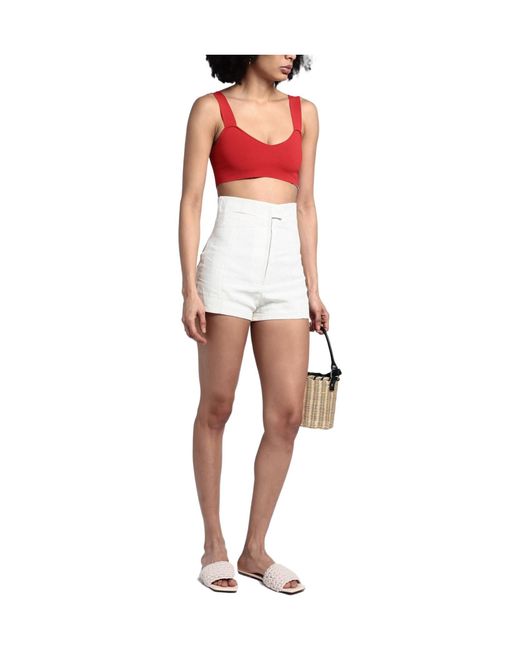 Jacquemus White Simple Solid-Color Shorts