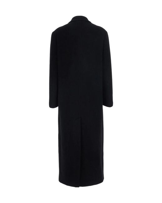 Pinko Black Long Double-Breasted Coat