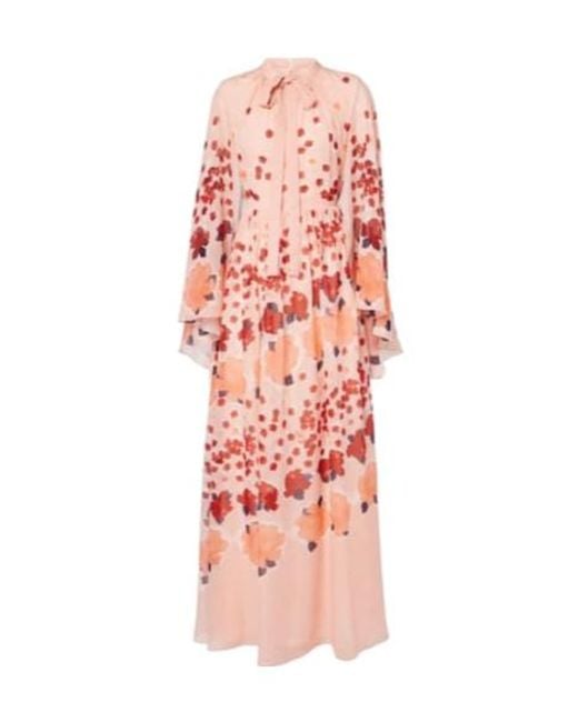 Erdem Red Waist-Cinched Maxi Dress