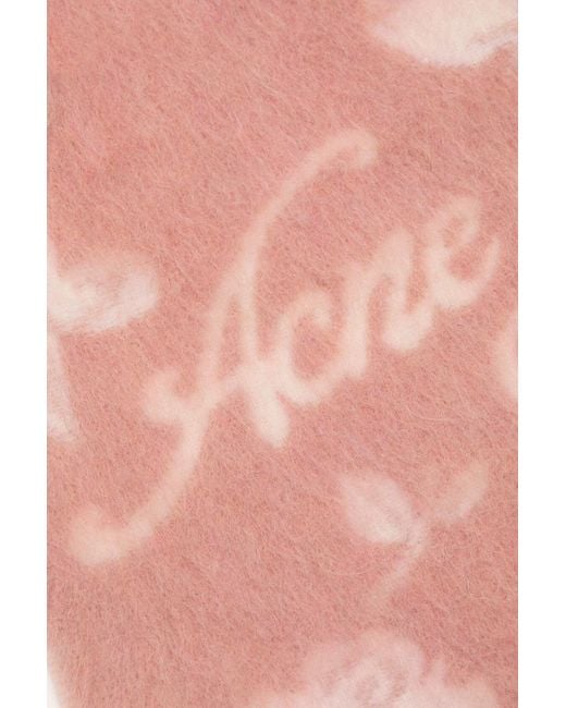 Acne Pink Fringed Scarf