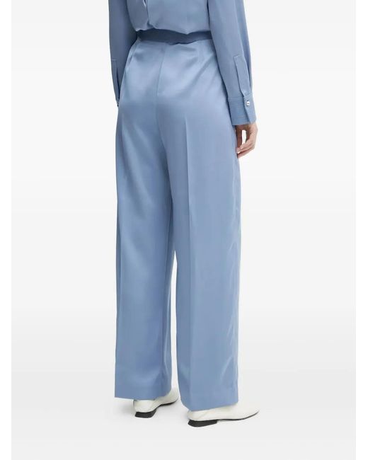 Stine Goya Blue Pleated Wide-Leg Trousers