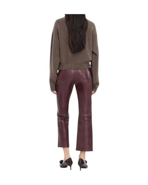ROTATE BIRGER CHRISTENSEN Brown Logo Crewneck Knitted Sweater