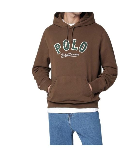 Polo Ralph Lauren Brown Logo Hooded Sweatshirt for men