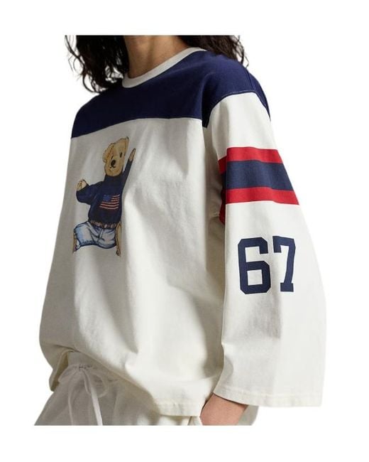Polo Ralph Lauren Blue Polo Bear Long-Sleeved Crewneck T-Shirt