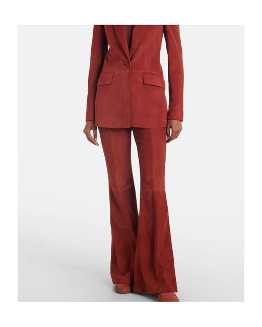 Gabriela Hearst Red Casual Trousers With Belt Loops