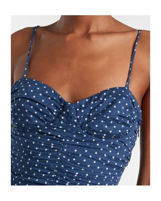 Posse Blue Edie Polka-Dot Maxi Dress