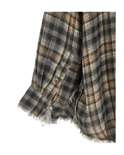 R13 Gray Plaid Shirt