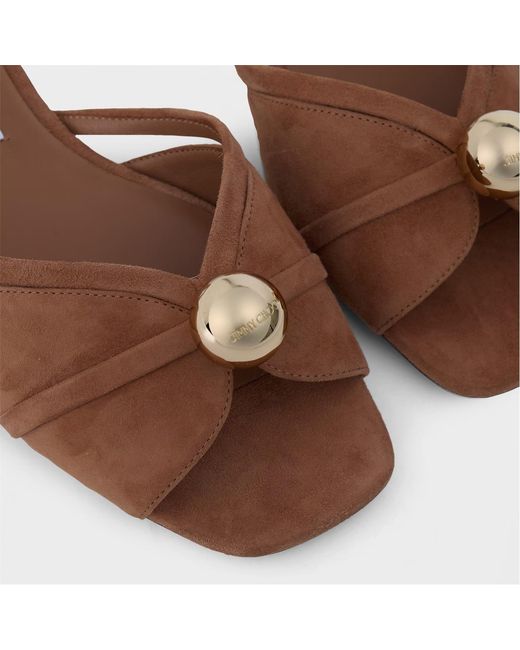 Jimmy Choo Brown Siva Flat Sandals