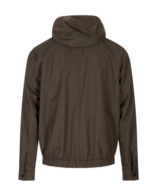 Peserico Brown Hooded Jacket for men