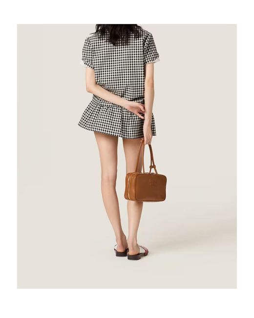 Miu Miu Black Checked Mini Skirt