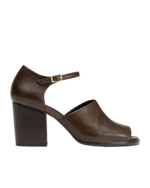 Lemaire Brown 80Mm Open-Toe Block-Heel Sandals