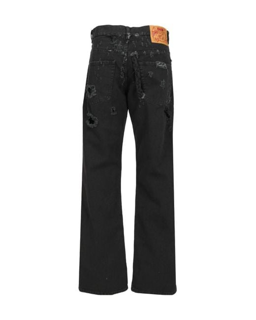 Magliano Black Broken Bull Level Jeans for men