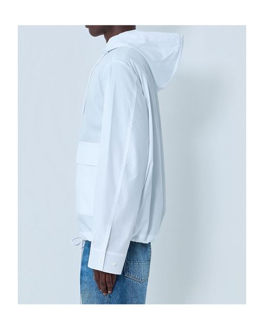 Lacoste Blue Runway Hooded Poplin Jacket for men
