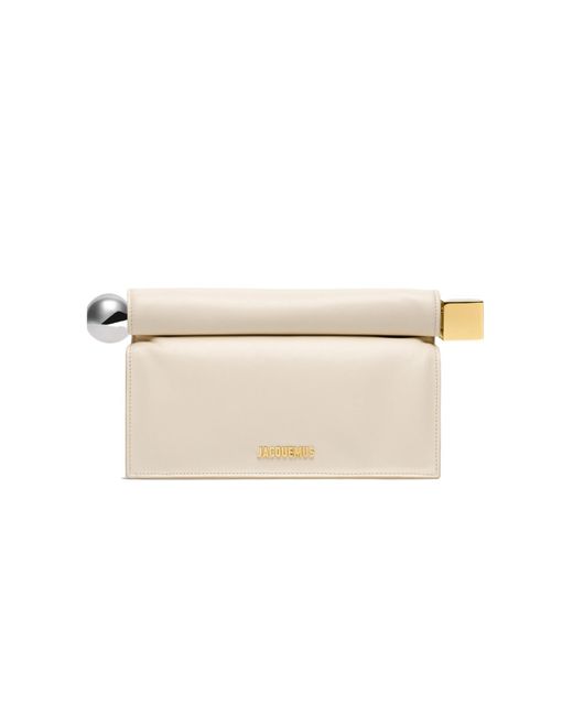 Jacquemus Natural The Rond Carré Clutch Bag