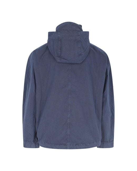 RANRA Blue Zip Pocket Hooded Jacket for men