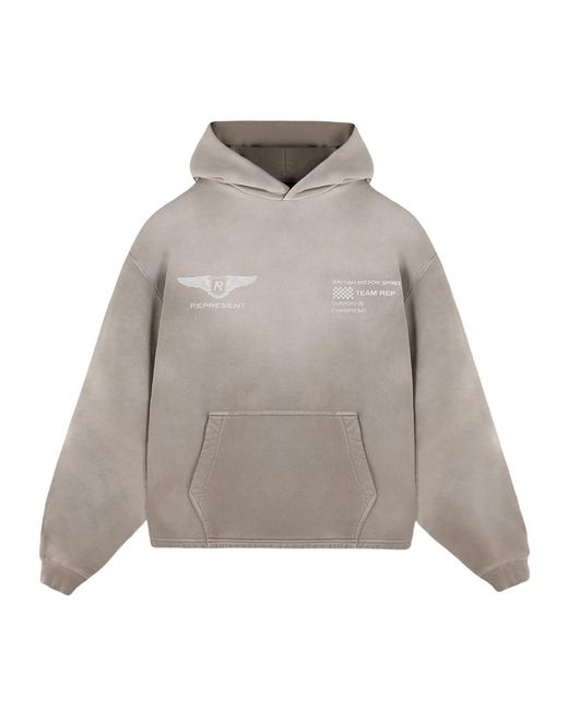 Represent Gray Logo-Embellished Hoodie for men