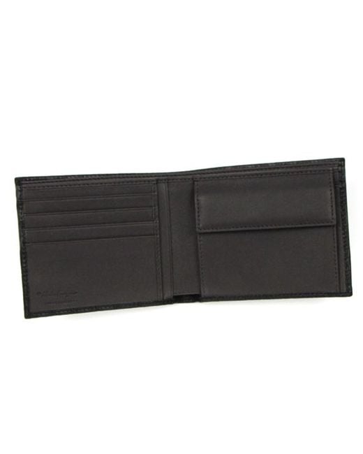 Ferragamo Black Logo Details Wallet