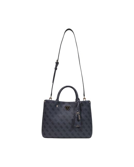 Guess Blue Monogram Top-Handles Tote Bag
