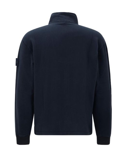 Stone Island Blue Zip-Up Hoodie for men