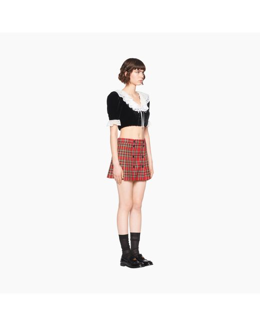 Miu Miu Red Plaid Skirt