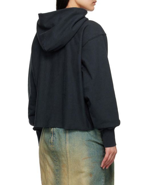Maison Margiela Black Logo Fleece Hoodie for men