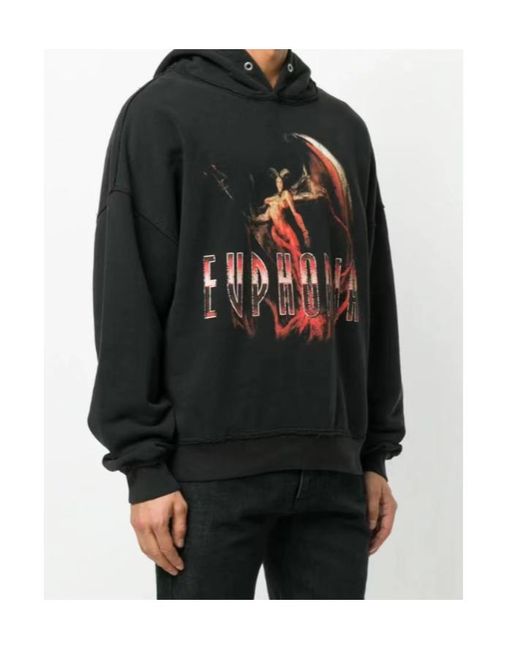 M I S B H V Black Printed Hooded Sweatshirt for men