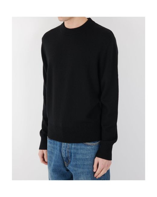 sunflower Black Crew Neck Wool Knit Sweater for men