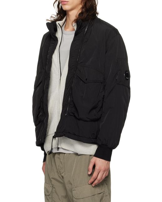 C P Company Black Chrome-R Body Zipped Padded Jacket for men