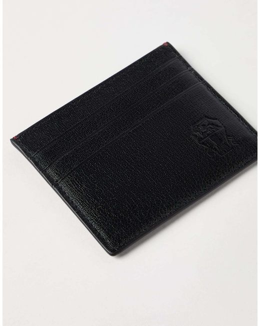 Brunello Cucinelli Black Logo Embossed Card Holder for men