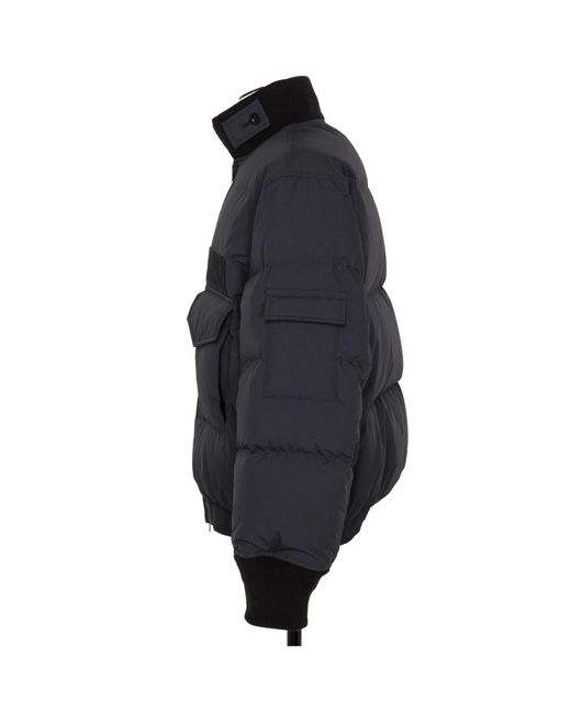 Sacai Gray Rip Stop Puffer Jacket for men