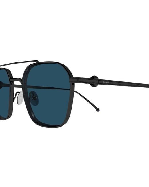 Cartier Blue Square Frame Sunglasses for men