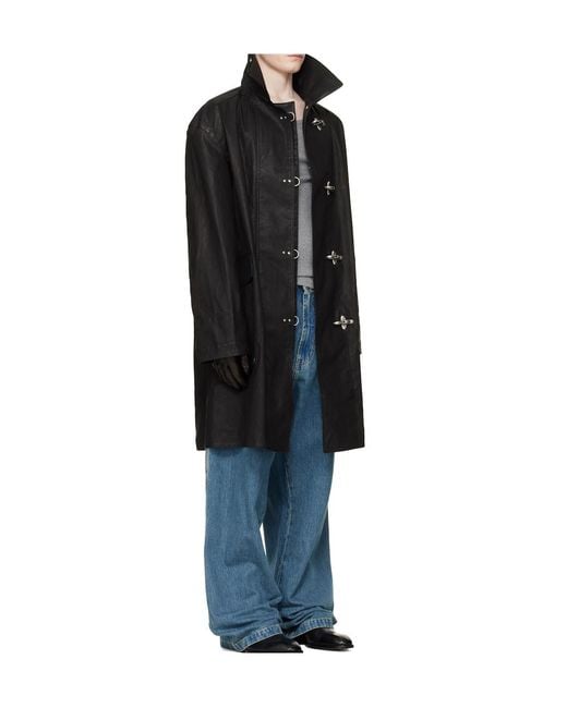 Vetements Black Fireman Hooks Coat for men