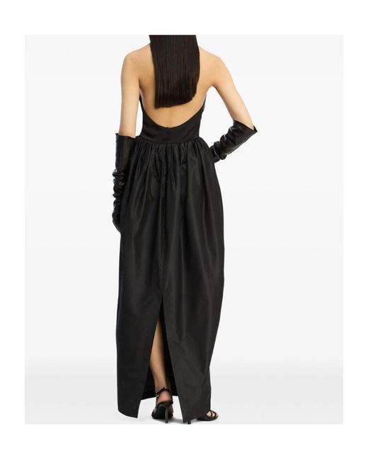 ROTATE BIRGER CHRISTENSEN Black Satin Taffeta Maxi Dress