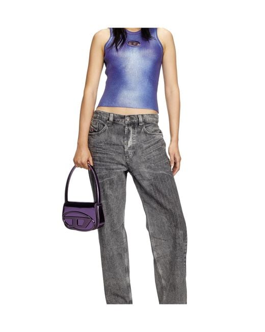 DIESEL Purple 1Dr-Iconic Mirrored Shoulder Bag