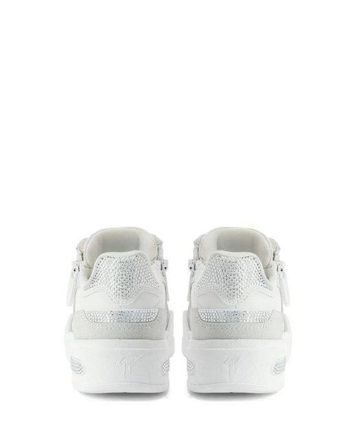 Giuseppe Zanotti White Ghost Embellished Sneakers