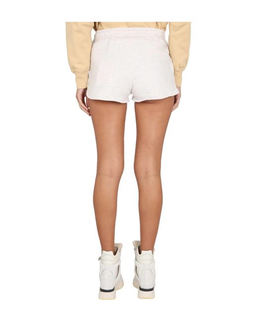 Isabel Marant White Isabel Marant Étoile Logo Printed Drawstring Shorts