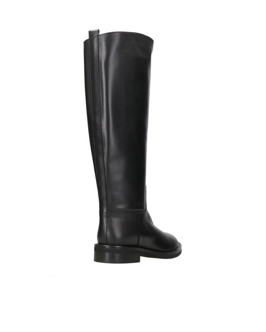 Via Roma 15 Black Round-Toe Ankle Boots