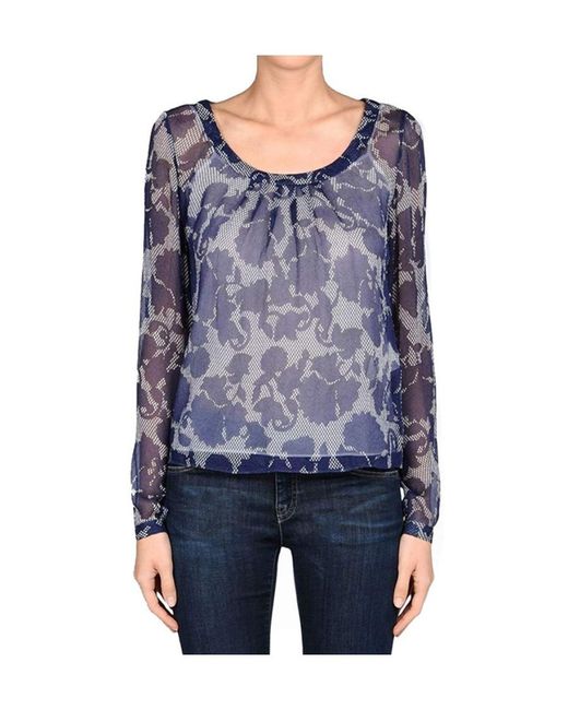 Armani Jeans Blue Printed Pattern Blouse